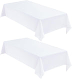 Faux Linen Tablecloths for Rectangle Tables, Burlap Textured Table Cloths Washable Farmhouse Table Cover Water Resistant for Dining, Wedding, Outdoor(Khaki, 52"×70")