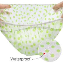 6 Pieces Waterproof EVA Plastic Shower Cap,Elastic Reusable Bathing Cap,Beauty Salon Spa Lace Elastic Band Flower Printed Hat Environmental Protection Hair Bath Caps